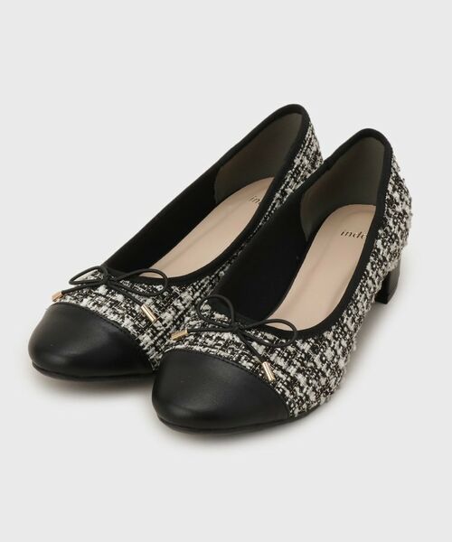 index / インデックス パンプス | ラウンドトゥヒールバレエシューズ(ブラック(419))