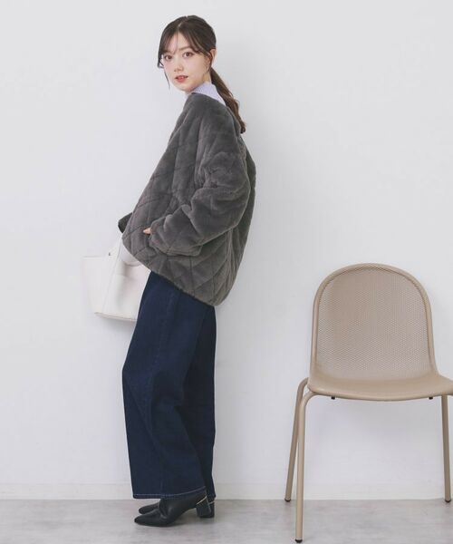 index / インデックス レザーブルゾン・ジャケット | リバーシブル キルティングファーブルゾン【洗濯機OK】 | 詳細12