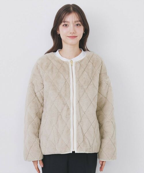 index / インデックス レザーブルゾン・ジャケット | リバーシブル キルティングファーブルゾン【洗濯機OK】 | 詳細17