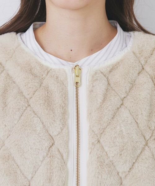 index / インデックス レザーブルゾン・ジャケット | リバーシブル キルティングファーブルゾン【洗濯機OK】 | 詳細20