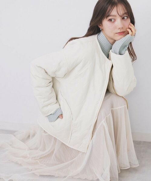 index / インデックス レザーブルゾン・ジャケット | リバーシブル キルティングファーブルゾン【洗濯機OK】 | 詳細3