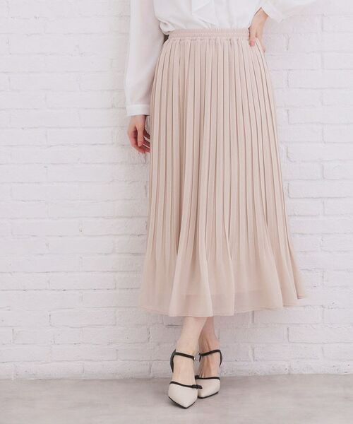index / インデックス ロング・マキシ丈スカート | 選べる丈 シフォンプリーツスカート【洗濯機OK/イージーアイロン/防シワ】 | 詳細1