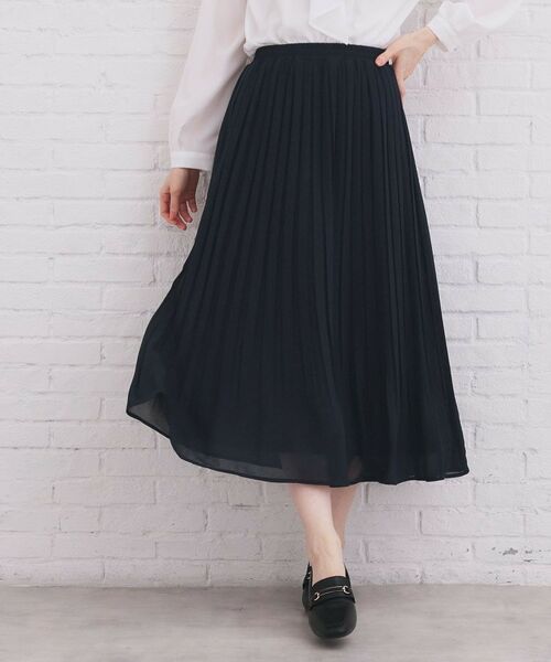 index / インデックス ロング・マキシ丈スカート | 選べる丈 シフォンプリーツスカート【洗濯機OK/イージーアイロン/防シワ】 | 詳細11
