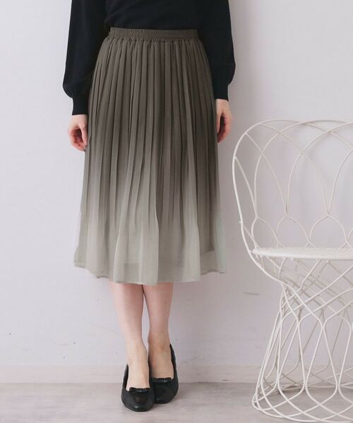 index / インデックス ロング・マキシ丈スカート | 選べる丈 シフォンプリーツスカート【洗濯機OK/イージーアイロン/防シワ】(チャコールグレー(514))