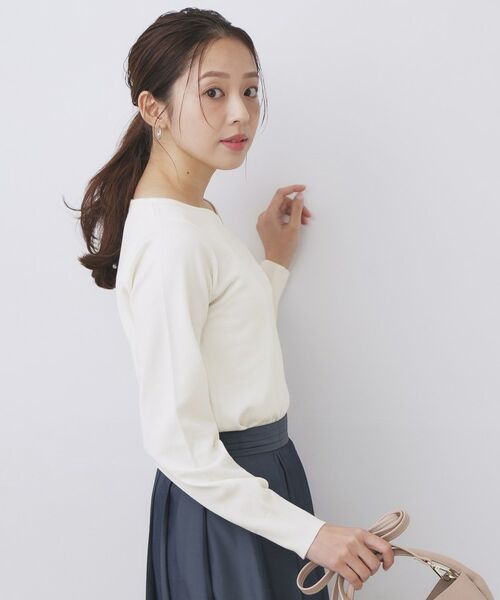 index / インデックス ニット・セーター | ゴールドパーツ付きハートネックニット【洗濯機OK】 | 詳細1