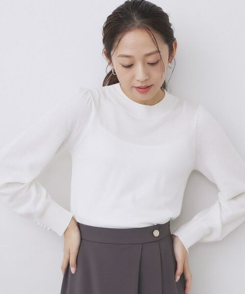 index / インデックス ニット・セーター | 柄編みスリーブハイネックニット【洗濯機OK】 | 詳細1