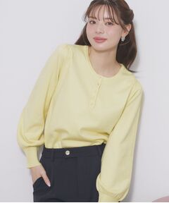 index / インデックス ニット・セーター | ビジューボタンヘンリーネックニット【洗濯機OK】