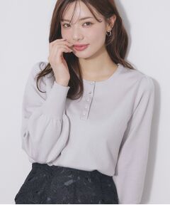 index / インデックス ニット・セーター | ビジューボタンヘンリーネックニット【洗濯機OK】