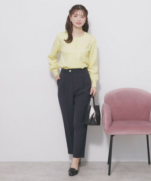 index / インデックス ニット・セーター | ビジューボタンヘンリーネックニット【洗濯機OK】 | 詳細1