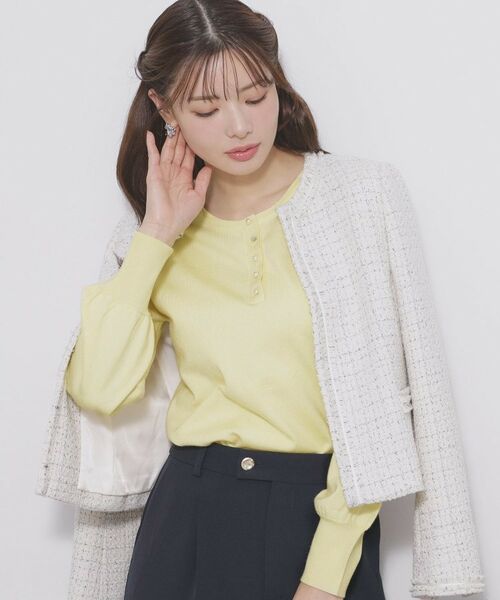 index / インデックス ニット・セーター | ビジューボタンヘンリーネックニット【洗濯機OK】 | 詳細2