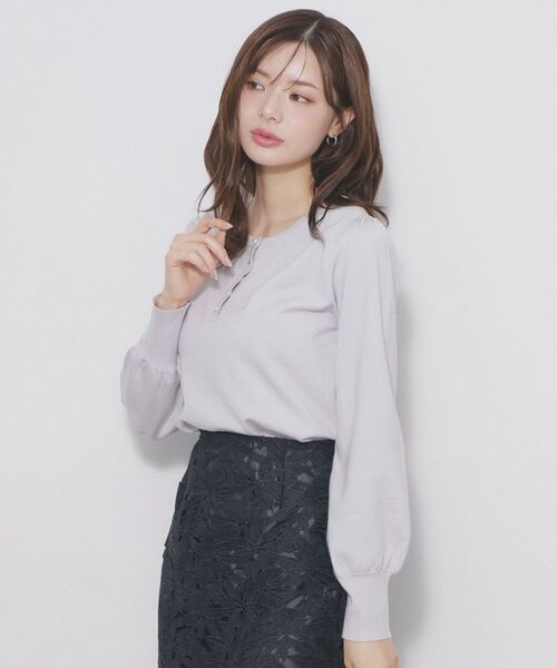 index / インデックス ニット・セーター | ビジューボタンヘンリーネックニット【洗濯機OK】 | 詳細5