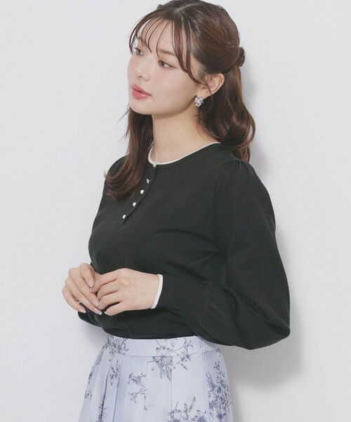 index / インデックス ニット・セーター | ビジューボタンヘンリーネックニット【洗濯機OK】 | 詳細9