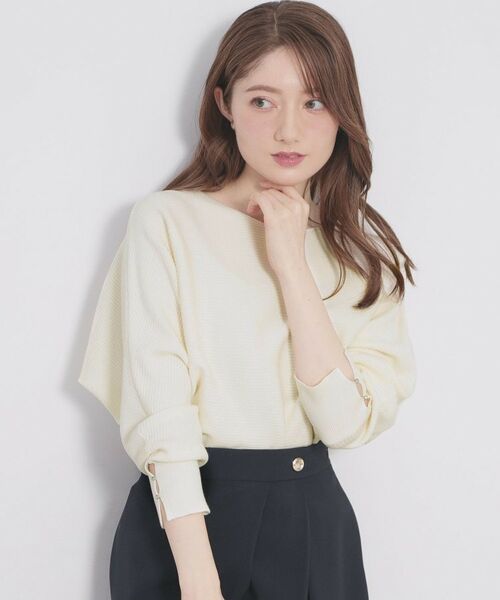 index / インデックス ニット・セーター | ドルマンリブニット【洗濯機OK/抗ピル】（オフホワイト(003)）