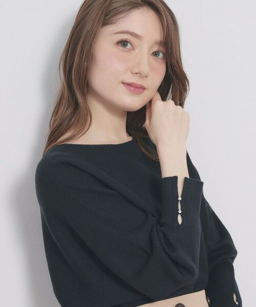 index / インデックス ニット・セーター | ドルマンリブニット【洗濯機OK/抗ピル】（ネイビー(094)）