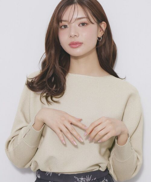 index / インデックス ニット・セーター | ドルマンリブニット【洗濯機OK/抗ピル】（グレージュ(650)）