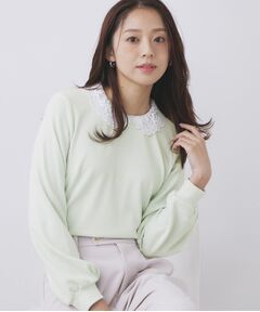 index / インデックス カットソー | レース衿付きピケジャージトップス【洗濯機OK】