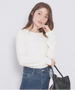 index / インデックス カットソー | ラメシアーリブトップス【洗濯機OK/接触冷感】