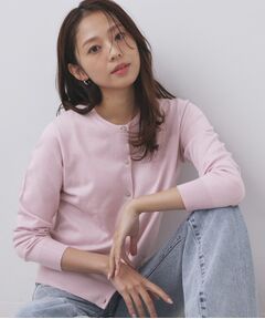 index / インデックス カーディガン・ボレロ | 柄編みクルーネックカーディガン【洗濯機OK】