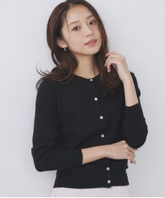 index / インデックス カーディガン・ボレロ | 柄編みクルーネックカーディガン【洗濯機OK】