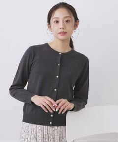 index / インデックス カーディガン・ボレロ | 柄編みクルーネックカーディガン【洗濯機OK】