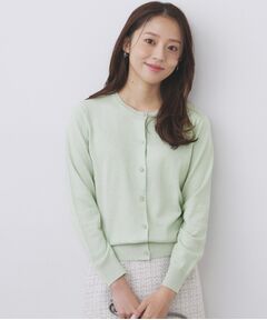 index / インデックス カーディガン・ボレロ | 柄編みクルーネックカーディガン【洗濯機OK】