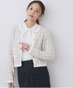 index / インデックス カーディガン・ボレロ | ファンシーヤーントリミングカーディガン【洗濯機OK】