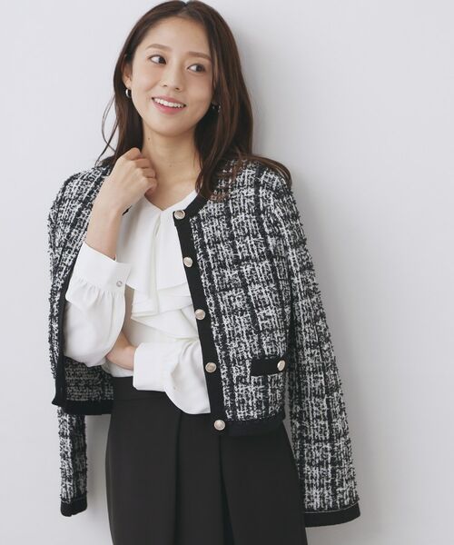 index / インデックス カーディガン・ボレロ | ファンシーヤーントリミングカーディガン【洗濯機OK】 | 詳細5