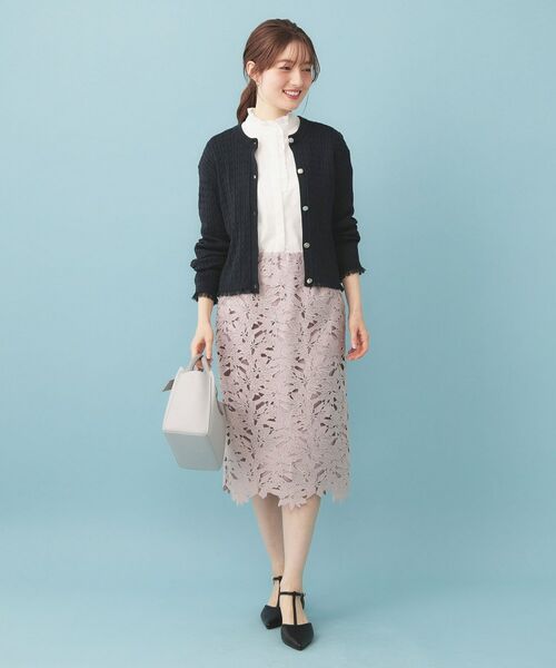index / インデックス カーディガン・ボレロ | 袖シアーフリルケーブルラメカーディガン【洗濯機OK/坑ピル】 | 詳細10