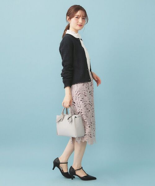 index / インデックス カーディガン・ボレロ | 袖シアーフリルケーブルラメカーディガン【洗濯機OK/坑ピル】 | 詳細11