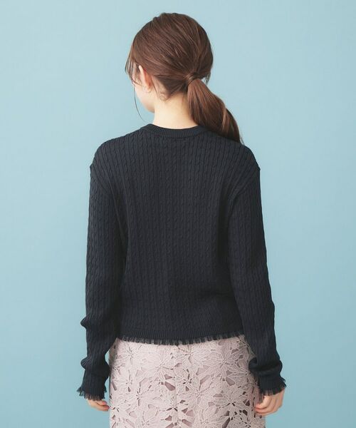index / インデックス カーディガン・ボレロ | 袖シアーフリルケーブルラメカーディガン【洗濯機OK/坑ピル】 | 詳細15