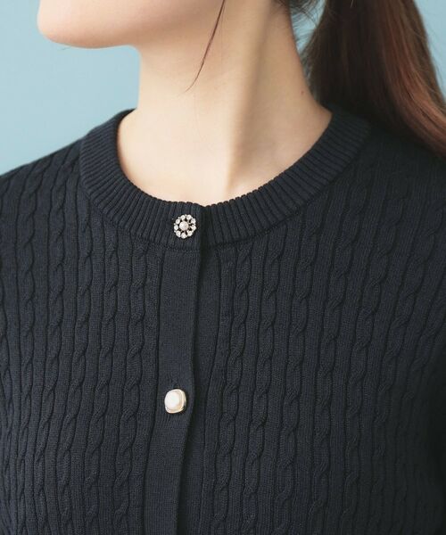 index / インデックス カーディガン・ボレロ | 袖シアーフリルケーブルラメカーディガン【洗濯機OK/坑ピル】 | 詳細16