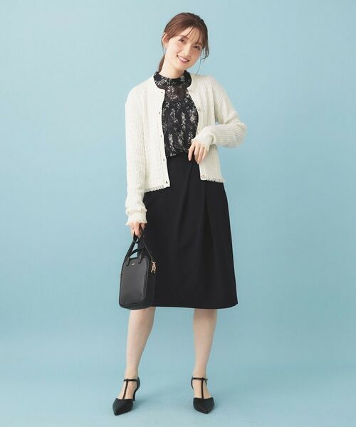 index / インデックス カーディガン・ボレロ | 袖シアーフリルケーブルラメカーディガン【洗濯機OK/坑ピル】 | 詳細2