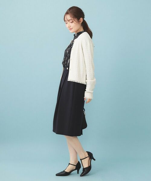 index / インデックス カーディガン・ボレロ | 袖シアーフリルケーブルラメカーディガン【洗濯機OK/坑ピル】 | 詳細3