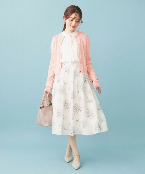 index / インデックス カーディガン・ボレロ | 袖シアーフリルケーブルラメカーディガン【洗濯機OK/坑ピル】 | 詳細6