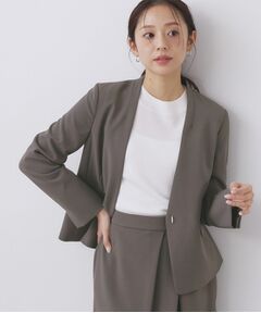 index / インデックス ノーカラージャケット | セットアップ対応 ストレッチノーカラージャケット【洗濯機OK・防シワ・イージーアイロン】