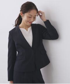 index / インデックス ノーカラージャケット | セットアップ対応 ストレッチノーカラージャケット【洗濯機OK・防シワ・イージーアイロン】