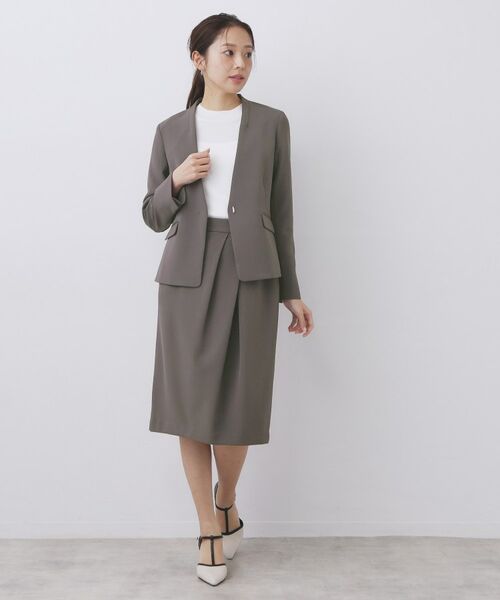 index / インデックス ノーカラージャケット | セットアップ対応 ストレッチノーカラージャケット【洗濯機OK・防シワ・イージーアイロン】 | 詳細1