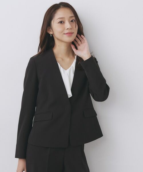 index / インデックス ノーカラージャケット | セットアップ対応 ストレッチノーカラージャケット【洗濯機OK・防シワ・イージーアイロン】 | 詳細13