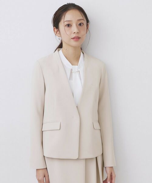 index / インデックス ノーカラージャケット | セットアップ対応 ストレッチノーカラージャケット【洗濯機OK・防シワ・イージーアイロン】 | 詳細17