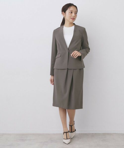 index / インデックス ノーカラージャケット | セットアップ対応 ストレッチノーカラージャケット【洗濯機OK・防シワ・イージーアイロン】 | 詳細2