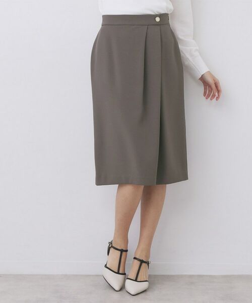 index / インデックス スカート | セットアップ対応 アシンメトリータックスカート【洗濯機OK・防シワ・ストレッチ・イージーアイロン】 | 詳細1