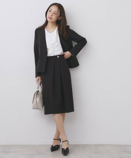 index / インデックス スカート | セットアップ対応 アシンメトリータックスカート【洗濯機OK・防シワ・ストレッチ・イージーアイロン】 | 詳細14