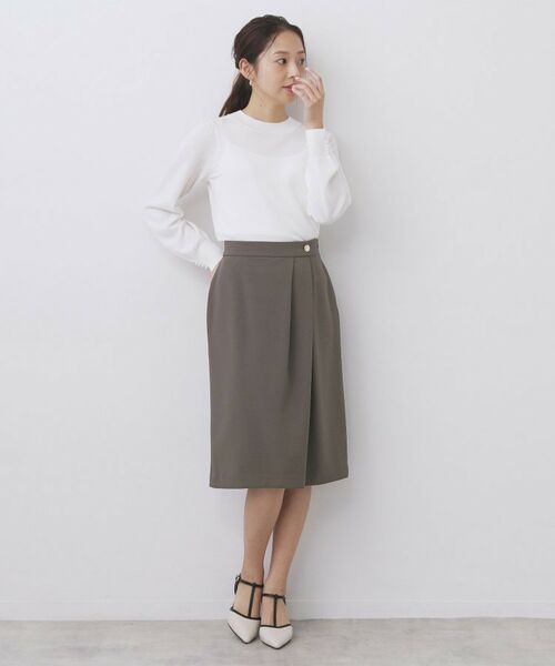 index / インデックス スカート | セットアップ対応 アシンメトリータックスカート【洗濯機OK・防シワ・ストレッチ・イージーアイロン】 | 詳細2