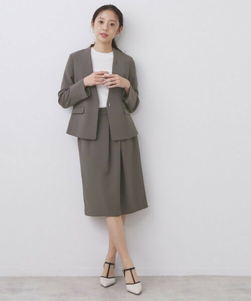 index / インデックス スカート | セットアップ対応 アシンメトリータックスカート【洗濯機OK・防シワ・ストレッチ・イージーアイロン】 | 詳細3