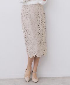 フラワーレースタイトスカート【洗濯機OK】