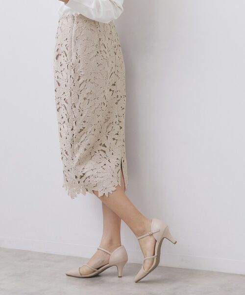 index / インデックス スカート | フラワーレースタイトスカート【洗濯機OK】 | 詳細1