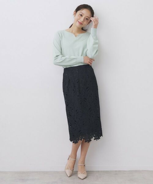 index / インデックス スカート | フラワーレースタイトスカート【洗濯機OK】 | 詳細10