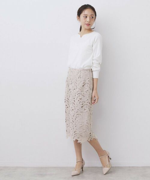 index / インデックス スカート | フラワーレースタイトスカート【洗濯機OK】 | 詳細2