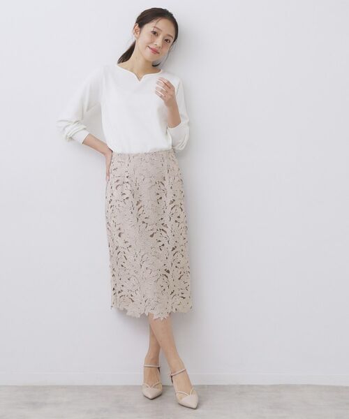 index / インデックス スカート | フラワーレースタイトスカート【洗濯機OK】 | 詳細3