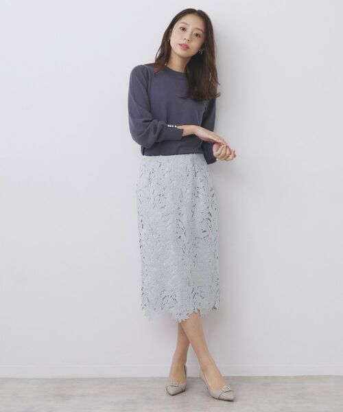 index / インデックス スカート | フラワーレースタイトスカート【洗濯機OK】 | 詳細7